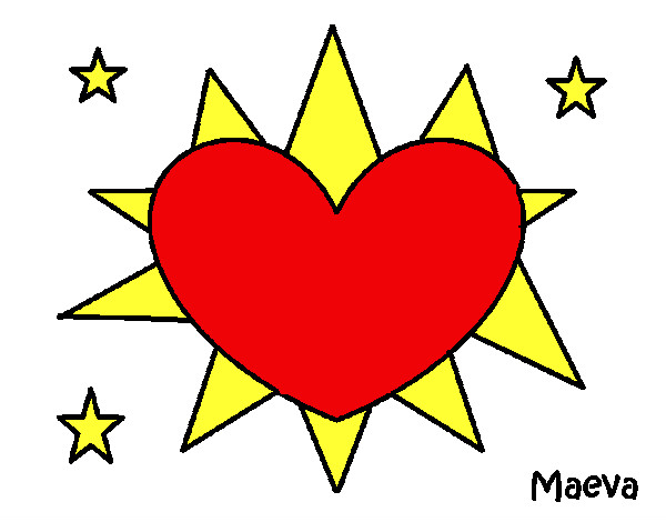 Dibujo Sol en forma de corazón pintado por lulypops