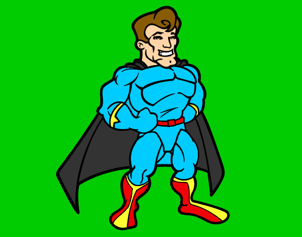 Dibujo Superhéroe musculado pintado por tigrita76