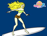 Dibujo Surfeando las olas pintado por reyna1234