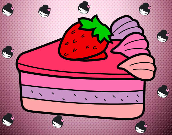 Dibujo Tarta de fresas pintado por stefany546