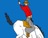 Dibujo Vaquero en caballo pintado por AlejandroJ