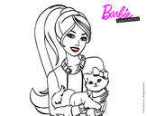 Dibujo Barbie con su linda gatita pintado por da12306