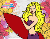 Dibujo Barbie va a surfear pintado por da12306