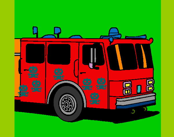 Dibujo Camión de bomberos pintado por JAGO