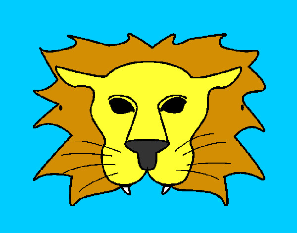 Dibujo León pintado por superizan