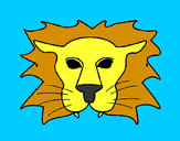 Dibujo León pintado por superizan