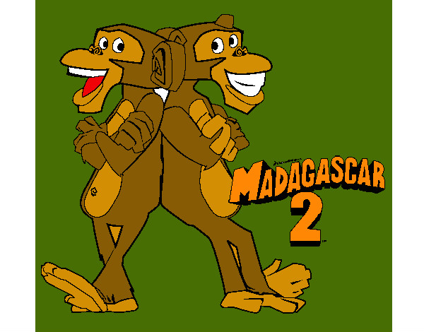 Dibujo Madagascar 2 Manson y Phil 2 pintado por simsinita