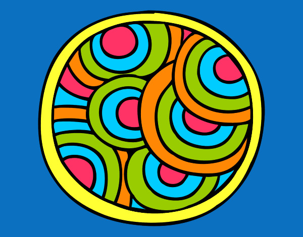 Dibujo Mandala circular pintado por lania