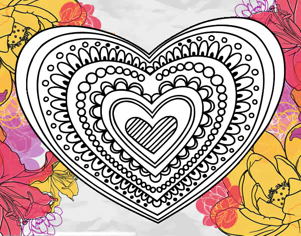 Dibujo Mandala corazón pintado por minny290