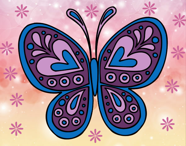 Dibujo Mandala mariposa pintado por amina555