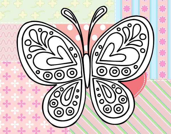 Dibujo Mandala mariposa pintado por minny290