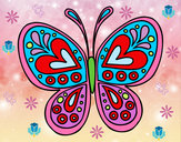 Dibujo Mandala mariposa pintado por npiini
