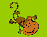Dibujo Mono gracioso pintado por lania