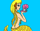 Dibujo Sirena y perla pintado por jgojgjfdj