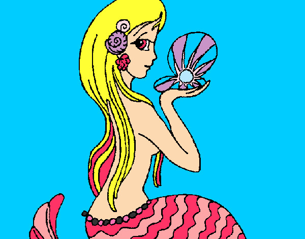 Dibujo Sirena y perla pintado por torystar
