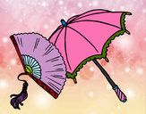 Dibujo Abanico y paraguas pintado por MDaniele26