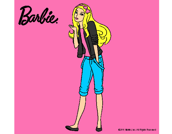 Dibujo Barbie con look casual pintado por iysdfdffff