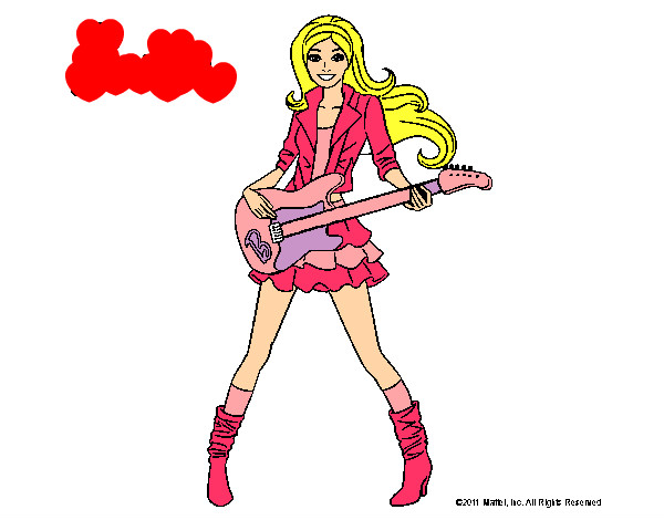 Dibujo Barbie guitarrista pintado por guadicrap