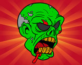 Dibujo Cabeza de zombi pintado por aabbcc