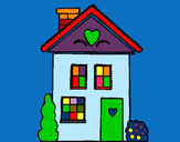 Dibujo Casa con corazones pintado por DiegoMA