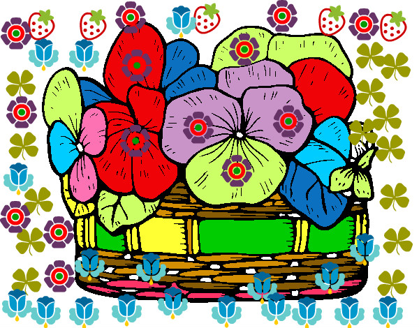Dibujo Cesta de flores 12 pintado por xila2