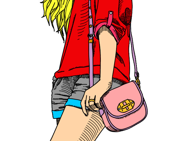 Dibujo Chica con bolso pintado por luiichi