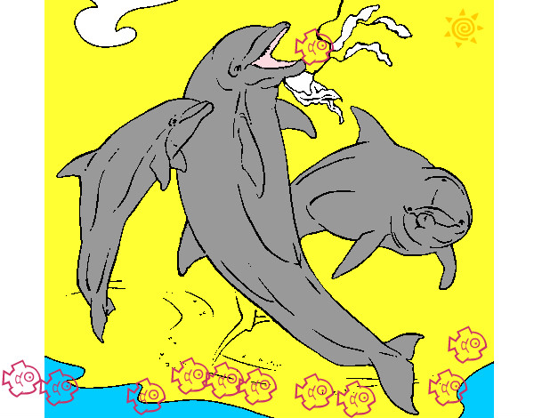 Dibujo Delfines jugando pintado por ivanmoren