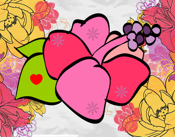 Dibujo Flor de lagunaria pintado por Candy00003