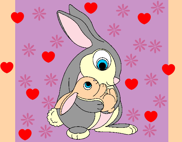 Dibujo Madre conejo pintado por eliana5502