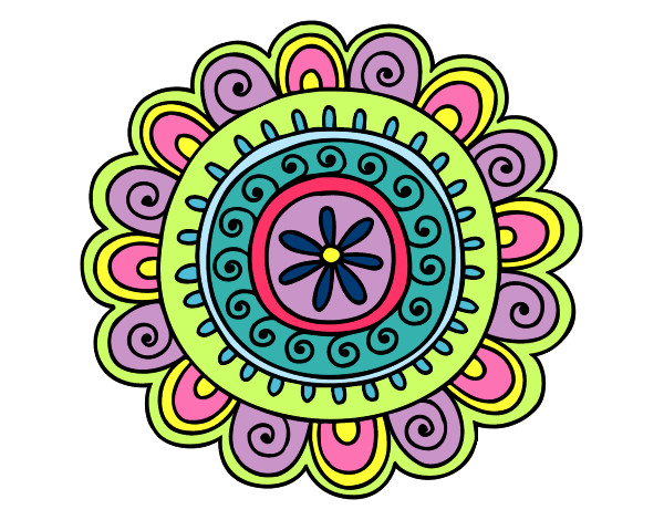 Dibujo Mandala alegre pintado por ALUMED