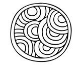 Dibujo Mandala circular pintado por stocn
