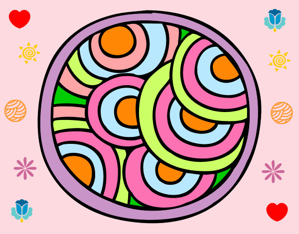 Dibujo Mandala circular pintado por TAKEN