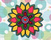 Dibujo Mándala con forma de flor weiss pintado por danydani