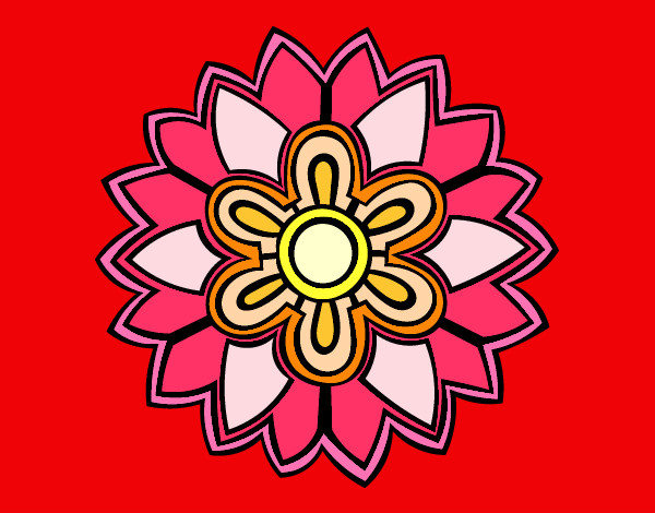 Dibujo Mándala con forma de flor weiss pintado por Martiqt