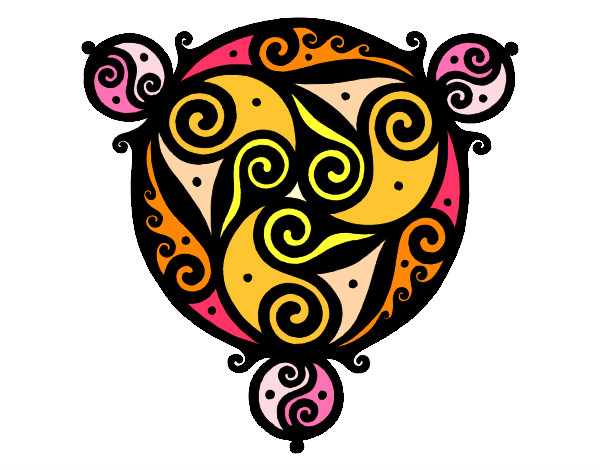 Dibujo Mandala con tres puntas pintado por Martiqt