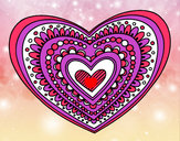 Dibujo Mandala corazón pintado por arisale