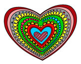 Dibujo Mandala corazón pintado por mayerling2