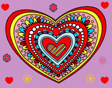 Dibujo Mandala corazón pintado por TAKEN