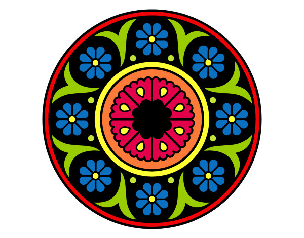 Dibujo Mandala flor pintado por ALUMED