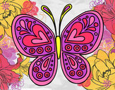 Dibujo Mandala mariposa pintado por arisale