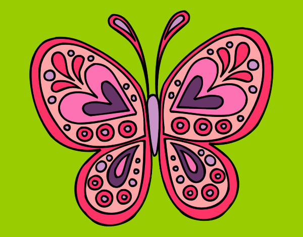 Dibujo Mandala mariposa pintado por Asprilla