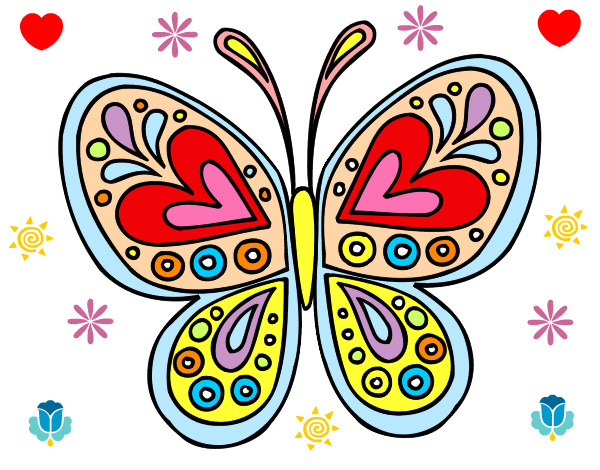 Dibujo Mandala mariposa pintado por TAKEN