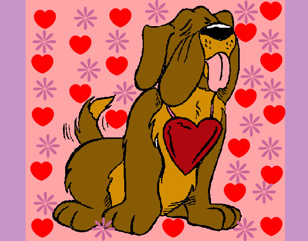 Dibujo Perro enamorado pintado por eliana5502