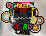 Dibujo Robot music pintado por jesusponga