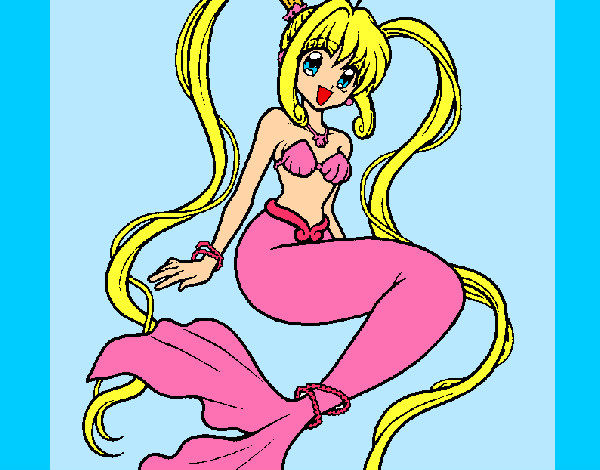 Dibujo Sirena con perlas pintado por mayerling2