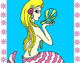 Dibujo Sirena y perla pintado por cipres