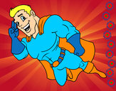 Dibujo Superhéroe volando pintado por Candy00003