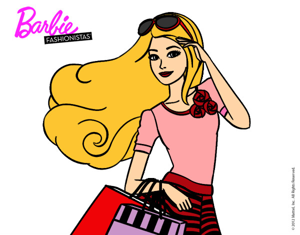 Dibujo Barbie con bolsas pintado por fatucha