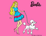 Dibujo Barbie paseando a su mascota pintado por vanesame