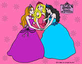 Dibujo Barbie y sus amigas princesas pintado por arisale